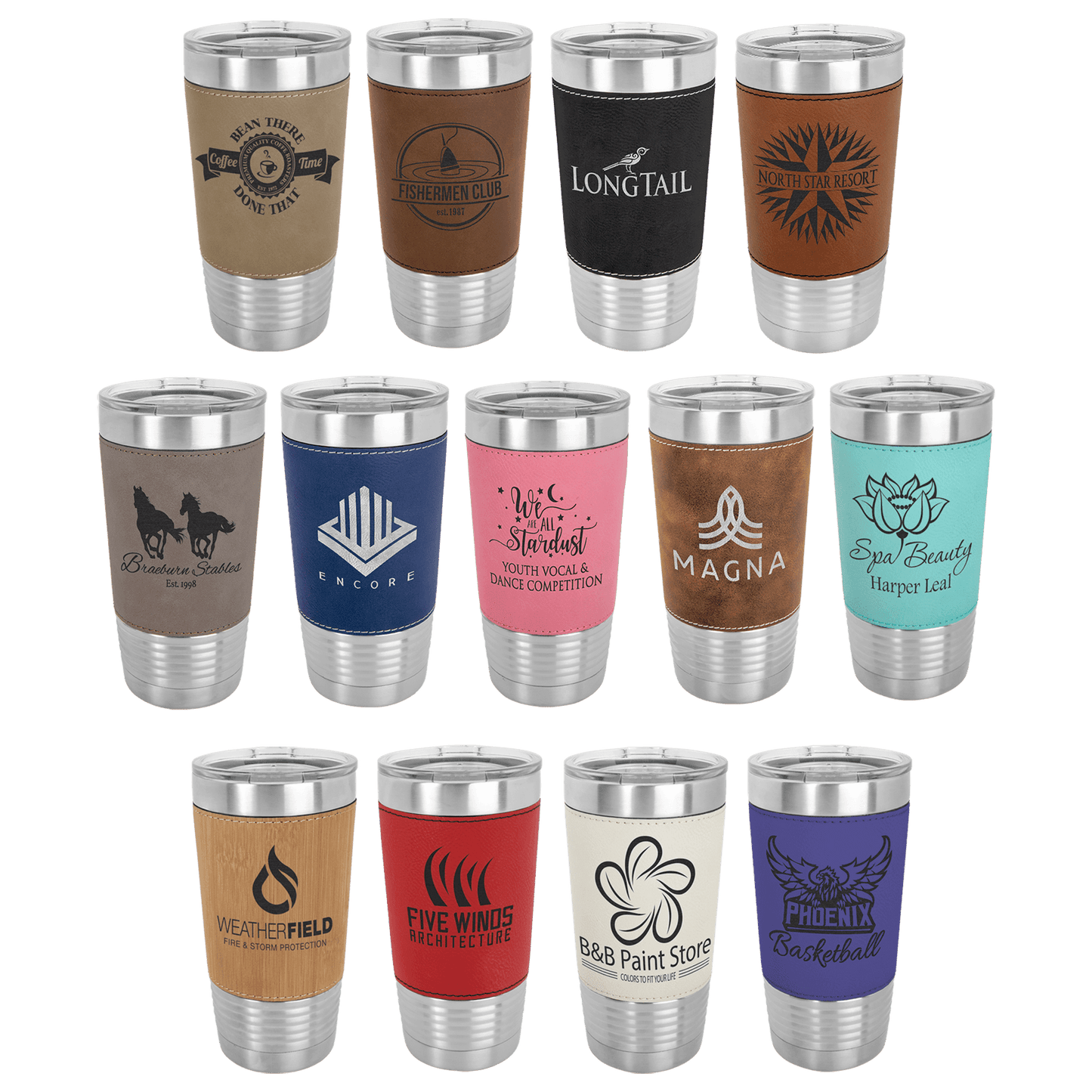 Laserable Leatherette Insulated Tumblers & Travel Mugs