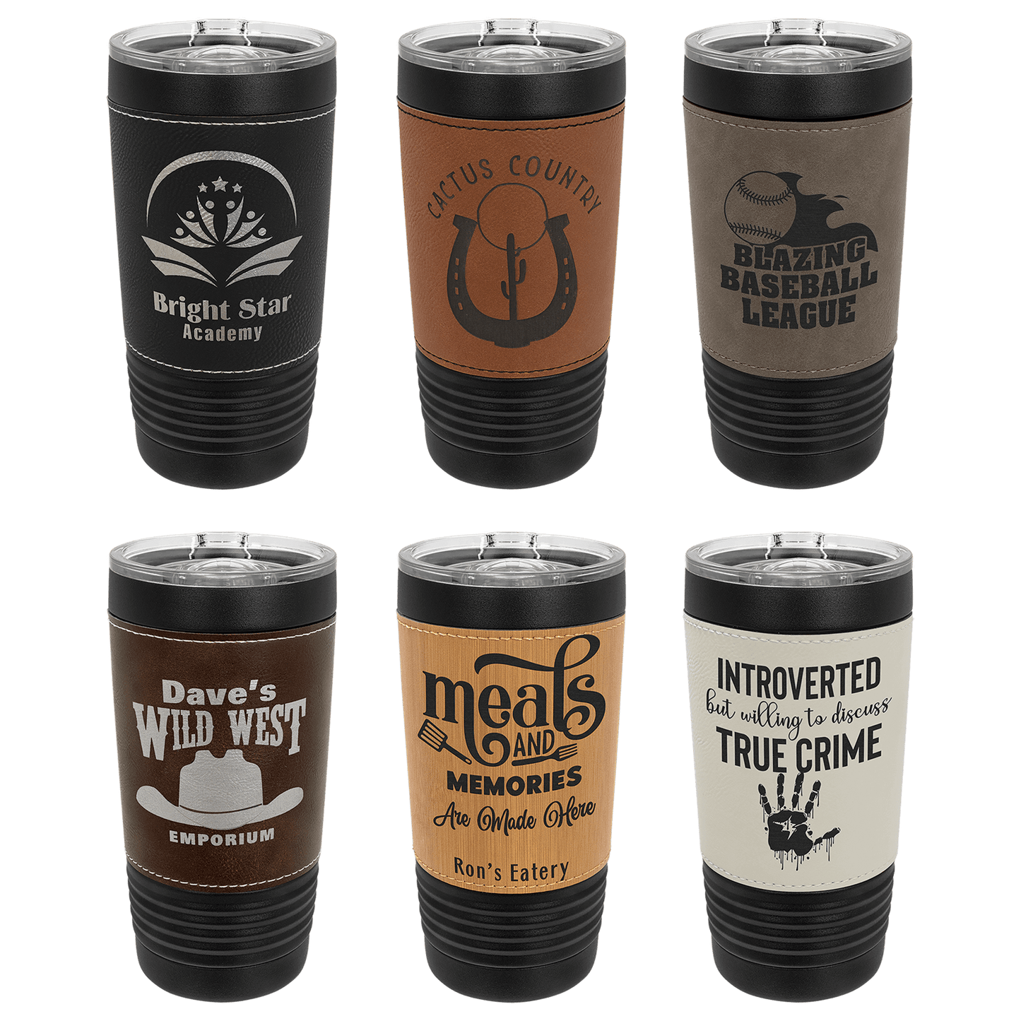 Laserable Leatherette Insulated Tumblers & Travel Mugs