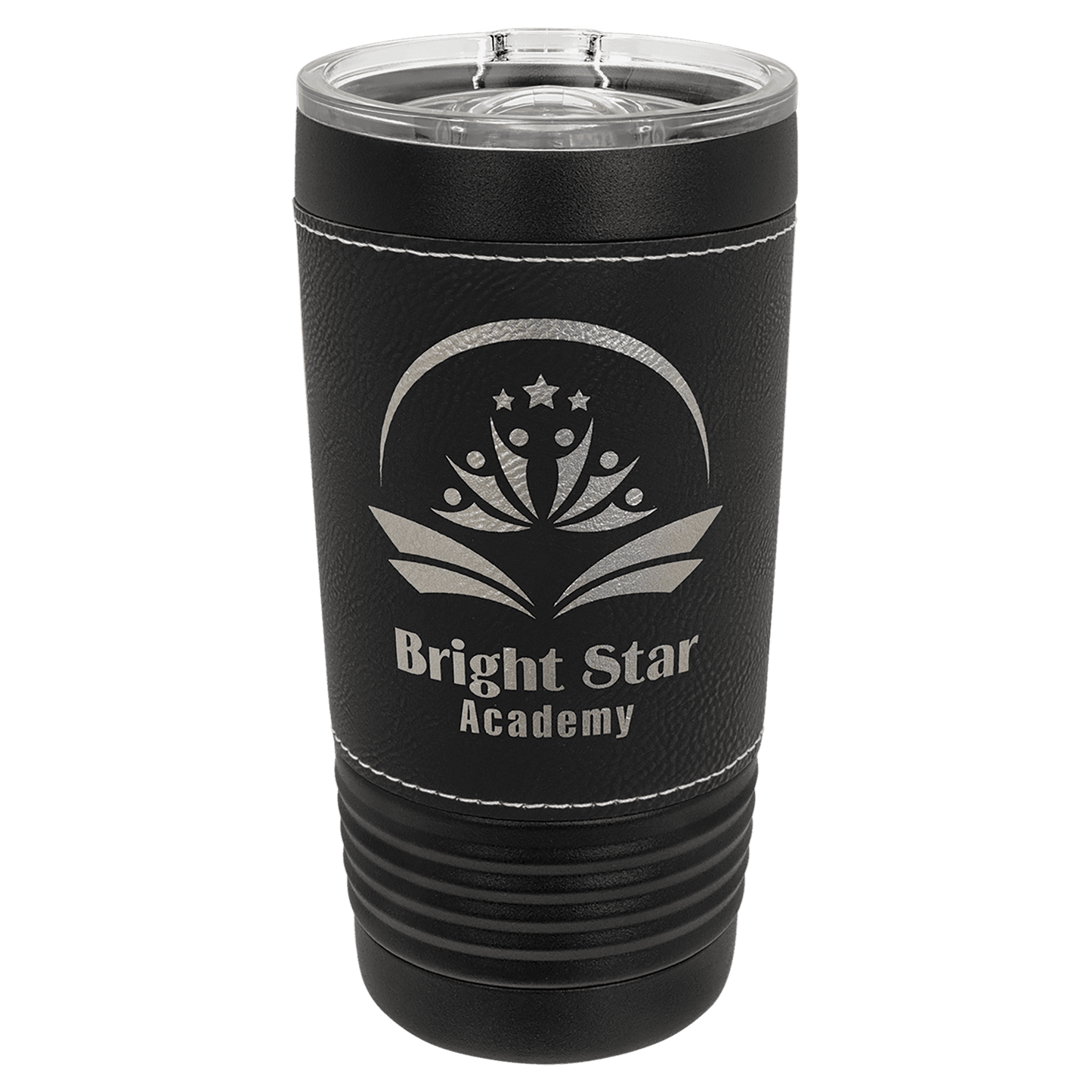 Polar Camel 20 oz. Black with Leatherette Tumbler with Slider Lid