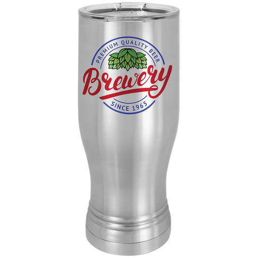 Sublimatable Pilsner Tumbler with Clear Lid