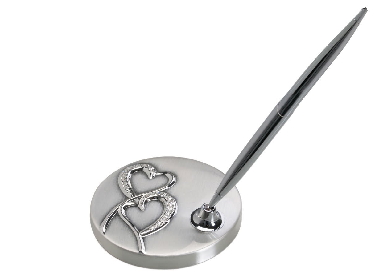 2-Tone Silver Hearts Wedding Accessory Collection