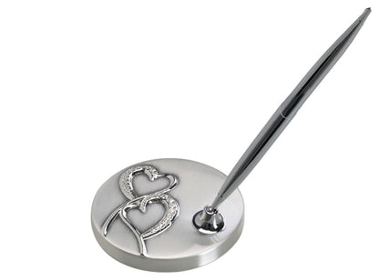 2-Tone Silver Hearts Wedding Accessory Collection